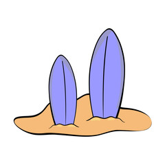 vector surf in sand beach