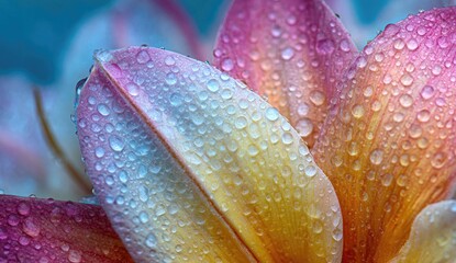 Close-up of dew-kissed flower petals