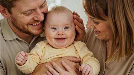 Baby with Down Syndrome and His Parents - Inclusive Love and Unconditional Acceptance
