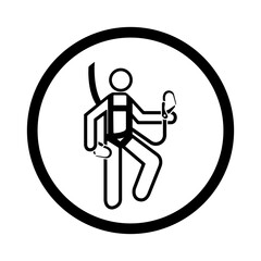 mandatory safety signs icon_safety harness must be worn with frame round shapes