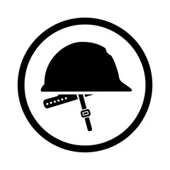 mandatory safety signs icon_safety helmet and strap must be worn with frame round shapes