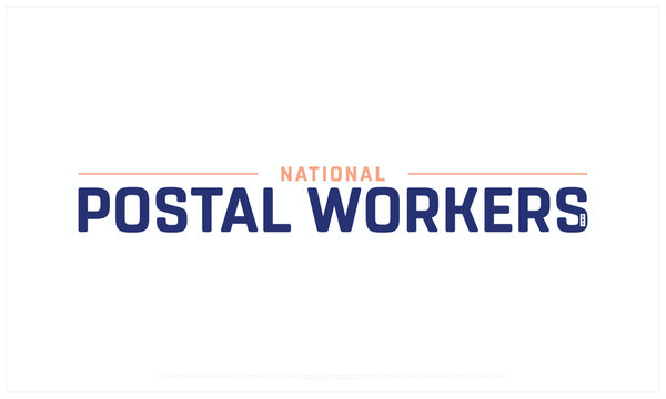National Postal Workers Day design on white background, Typographic Design of National Postal Workers Day, Vector Design of National Postal Workers Day, National Postal Workers Day