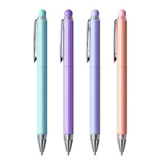 Fototapeta premium Pastel Colored Pens, Stationery Set, Office