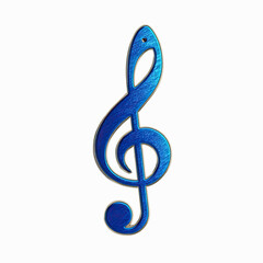 Fototapeta premium Vibrant Blue Treble Clef Symbol on Dark Background