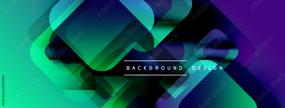 Poster Abstract gradient shapes overlap, creating vibrant modern background. Text reads background design centered within composition.