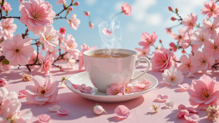 cup of coffee with flowers