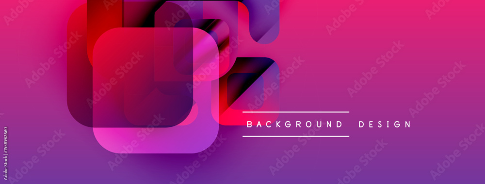 Poster abstract gradient shapes overlap. vibrant pinks, purples create modern background design. minimalist