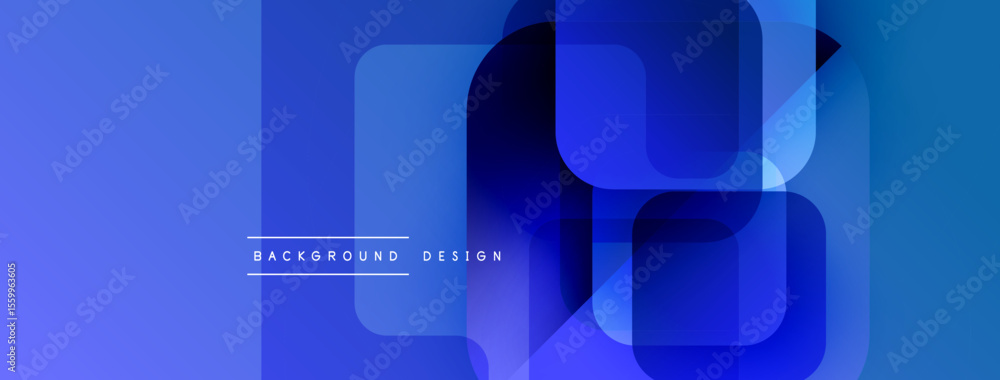 Poster abstract blue layers create modern design. gradient shades overlap, forming dynamic visual texture. 