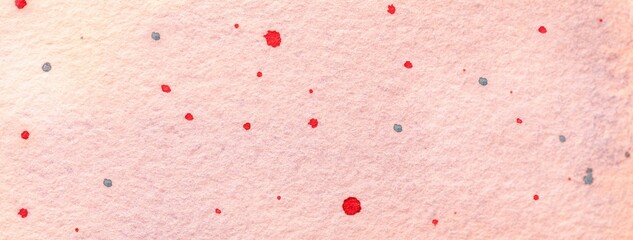 Abstract light pink art watercolor background with red stains and rose splashes. Artistic pattern...