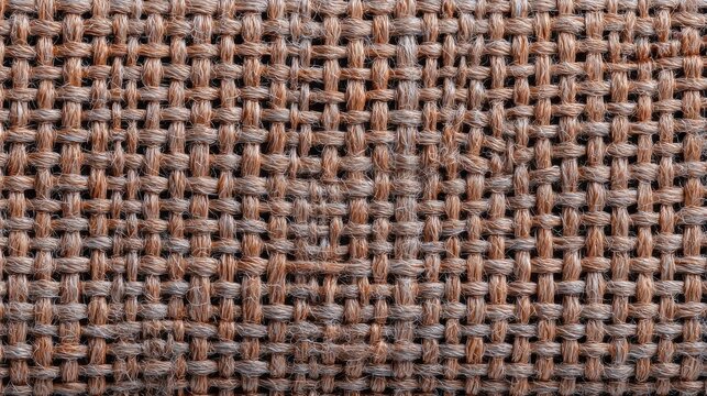 Rugged burlap weave, texture close-up, rustic farmhouse vibes, interwoven tapestry, Fiber Arts Month, National Sewing Machine Day - Powered by Adobe