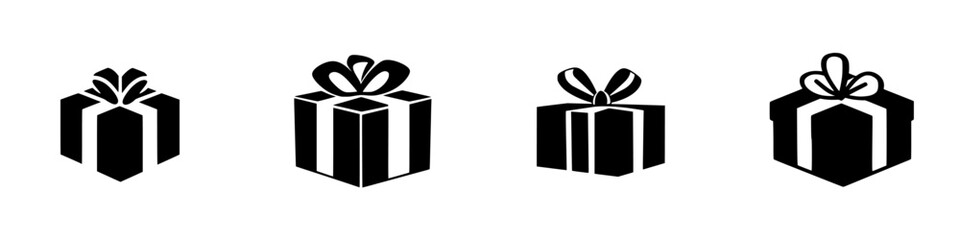 Obraz premium Silhouette pictograms of decorative gift boxes suitable for celebrations and festive occasions