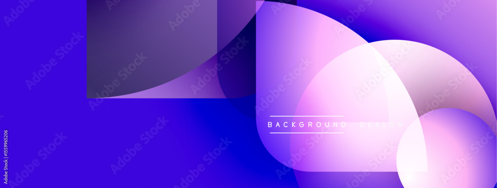 Poster abstract fluid shapes overlap, creating vibrant purple gradients. modern design evokes energy, movem
