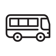 A simple, modern bus design in line art style.