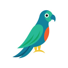 Vibrant parrot bird illustration isolated on white background