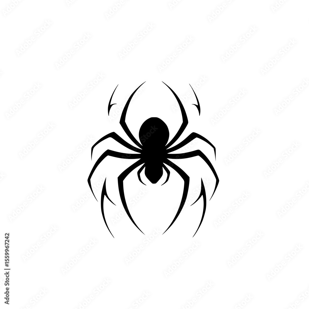 Poster silhouette pictogram of a spider with intricate design elements suitable for various applications