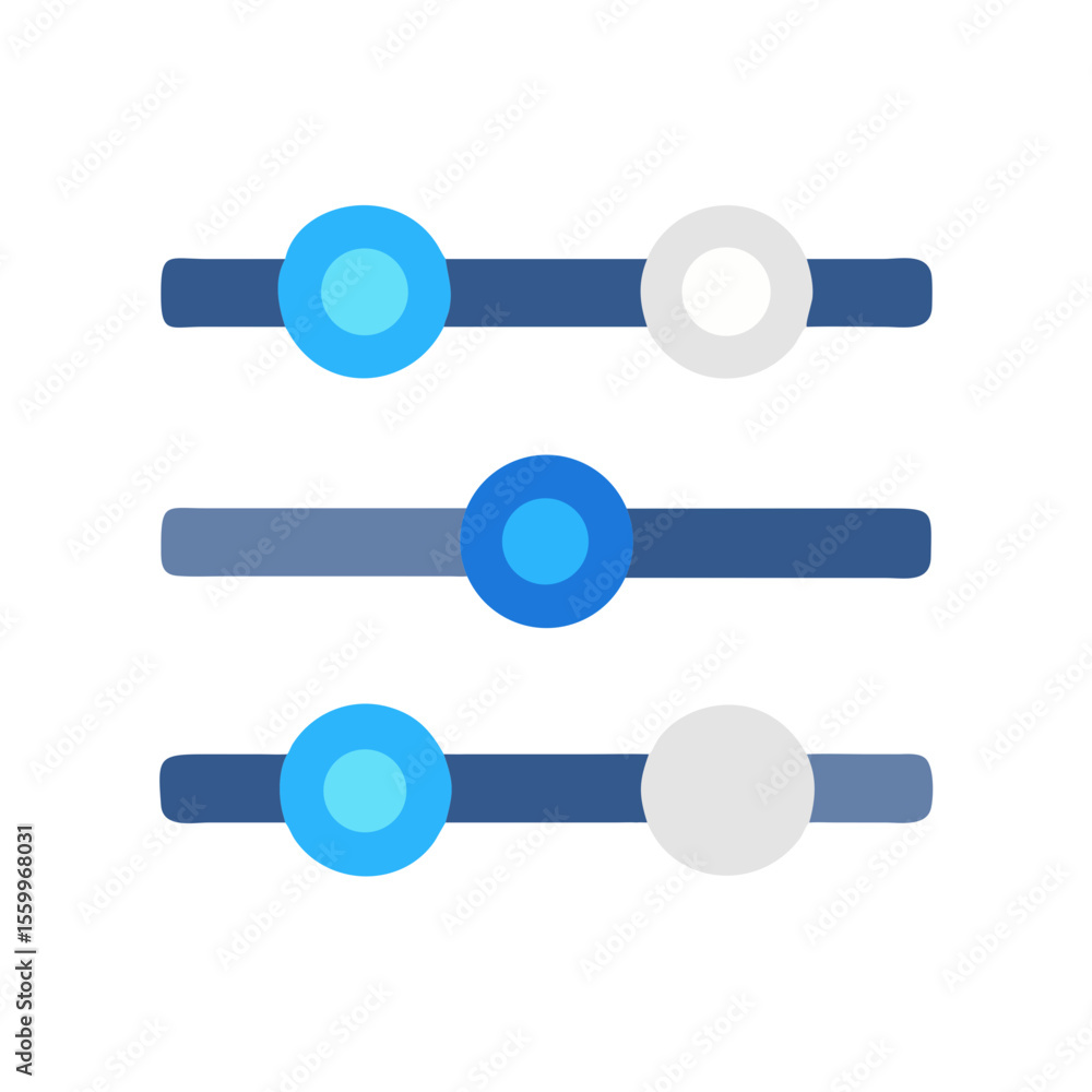 Poster flat simple horizontal adjustment control interface application setting elements