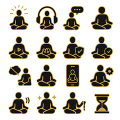 Symbolic Meditating Figures Representing Various Concepts and Ideas
