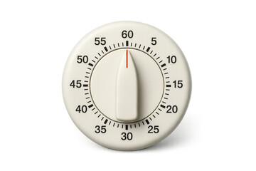 Kitchen timer showing 30 minutes on transparent background