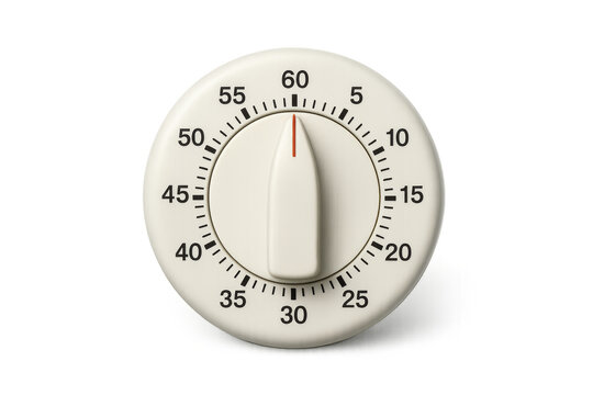 Kitchen timer showing 30 minutes on transparent background