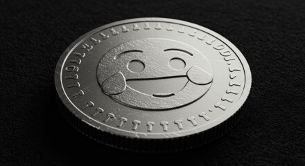 coin with emoji symbol