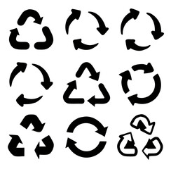 Recycling icon collection. Vector illustration