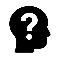 Question mark on the head. Vector illustration