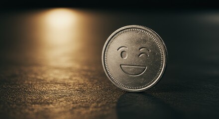 coin with emoji symbol