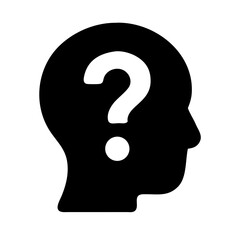 Question mark on the head. Vector illustration