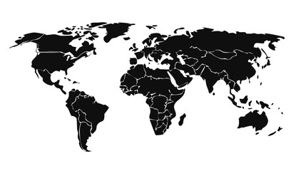 Detailed world map. Vector illustration