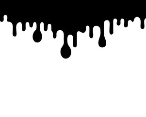 Paint drips. Current black paint. Current drops. Vector illustration
