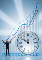 Businessman time and money of success, Financial concept of borrowing money.