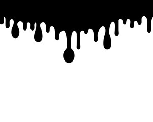 Paint drips. Current black paint. Current drops. Vector illustration