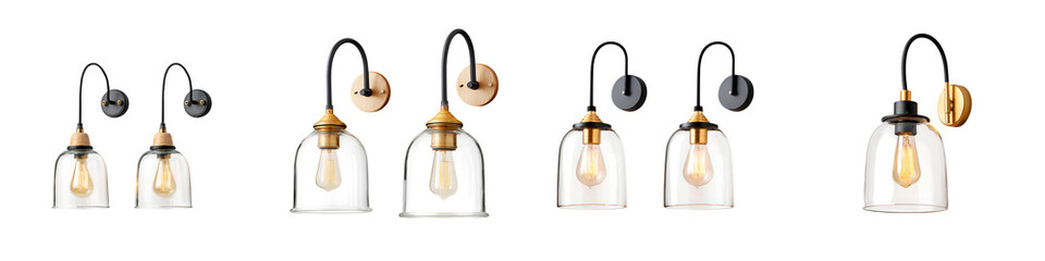 Elegant Wall Sconce Collection: Modern Lighting Fixtures on White