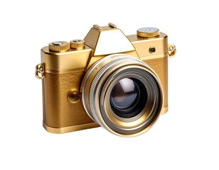 Elegant golden analog camera design showcasing timeless photographic artistry and luxurious craftsmanship.