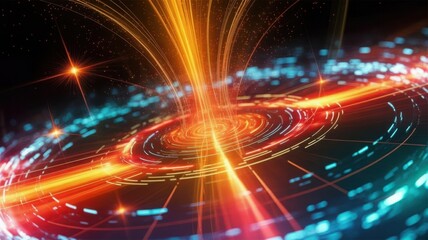 Fototapeta premium Abstract Light Swirl with Data Stream Effects