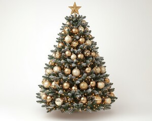Ornate Christmas tree with gold ornaments