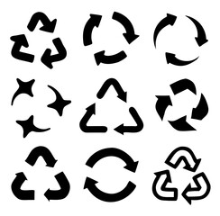 Recycling icon collection. Vector illustration
