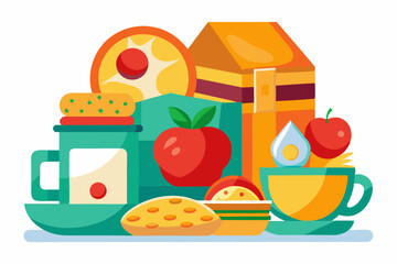 Ideal for use in breakfast-themed designs, food packaging, children's content, or educational materials