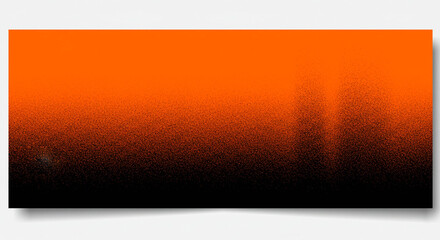  Banner illustration with abstract grainy noise background in orange and black with smooth gradient. Isolated on white. Blank label, for modern professional designs