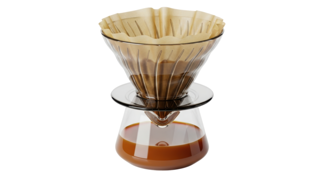 Isolated Coffee Pour Over