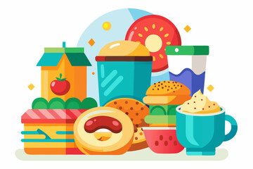 Ideal for use in breakfast-themed designs, food packaging, children's content, or educational materials