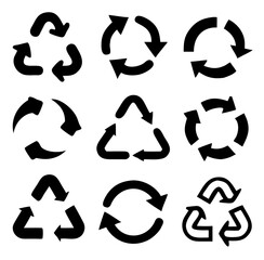 Recycling icon collection. Vector illustration