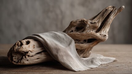 Rustic driftwood & linen fabric. Neutral tones, minimalist style. Perfect for websites, blogs, and social media.