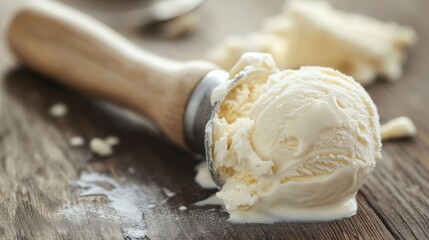 Creamy Vanilla Ice Cream Scoop