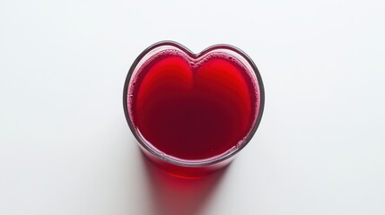 Heart-Shaped Glass of Red Juice