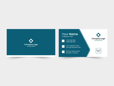 modern business card template , simple double sided card.