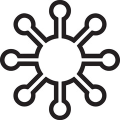 Fototapeta premium Minimal Network Hub Diagram Abstract Technology Connection Icon Vector, Network Hub Icon, Minimal, Connection Symbol, Abstract Data Diagram, Simple Tech Network
