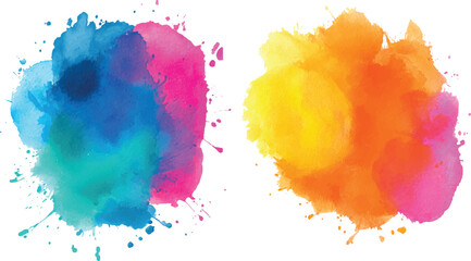 Set of blue watercolor wishes, abstract backgrounds, Abstract vibrant watercolor background with splashes of color in shades of pink red yellow blue and green