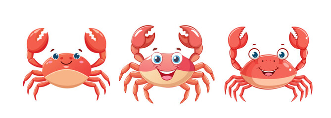 red crab in a white background