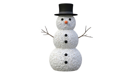 Isolated Snowman with Top Hat